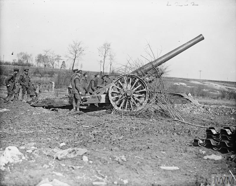 IWM Q 8563 6 inch Mark VII gun, Metz en Couture, 9 March 1918