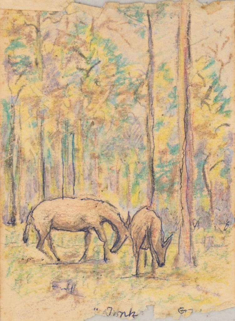 Lincoln Lee, Donks in Crayon, c1918