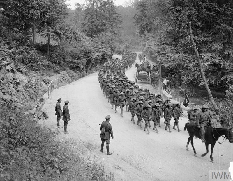 IWM (Q 8986) Americans near Famechon w NZers in background, 7 June 1918