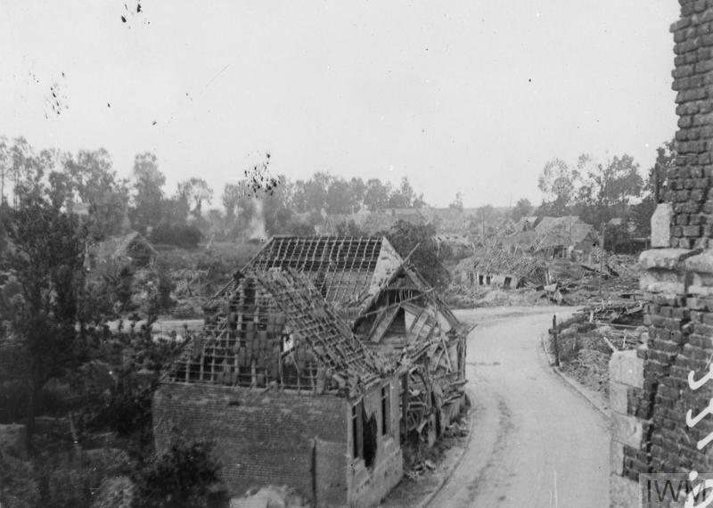 IWM (Q 61212) Ruined street looking from church, Grevillers, 3 July 1917