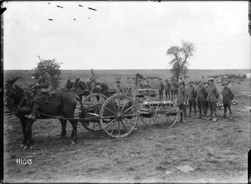 nlnzimage 1-2 013579-G Mobile trench mortars, NZ troops, 8 Sep 1918